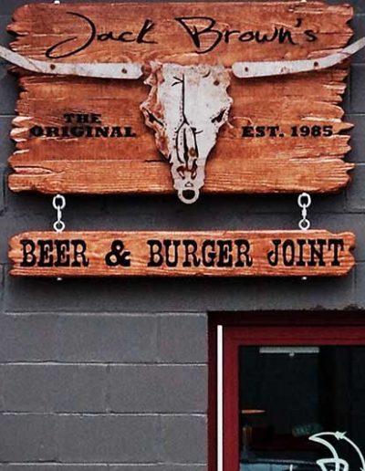 The exterior building sign at Jack Brown's Nashville, TN.