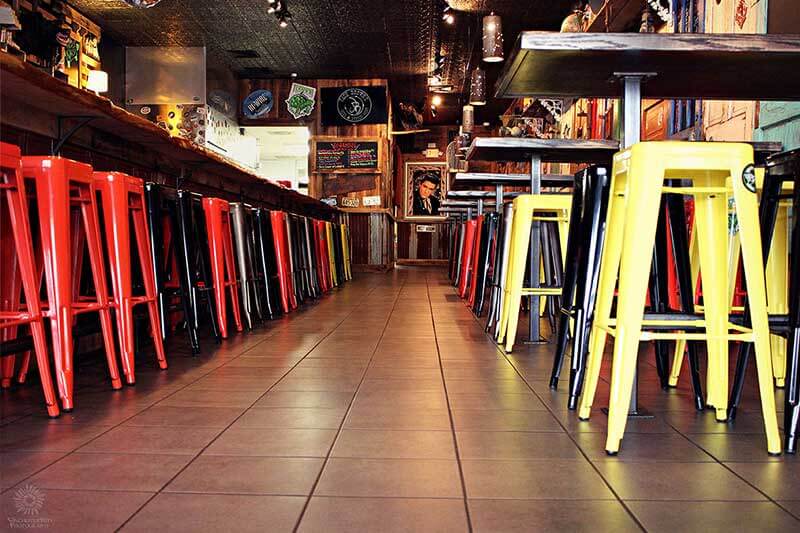 Tables and the bar stools at Jack Brown's, Murfreesboro, TN.