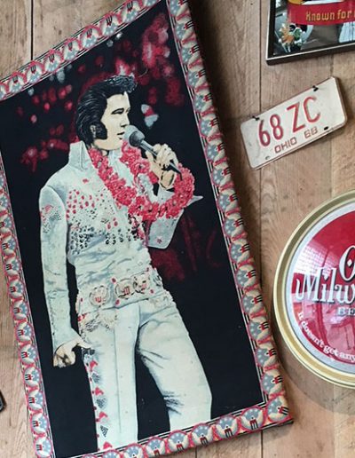 A picture of Elvis on the wall at Jack Brown's Greenville, NC.